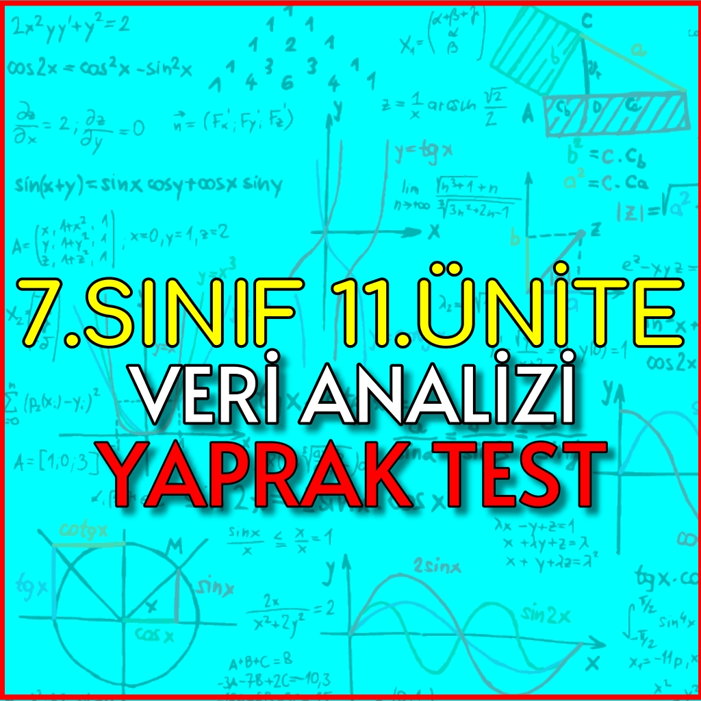 7.Sınıf 11.Ünite Veri Analizi Yaprak Test