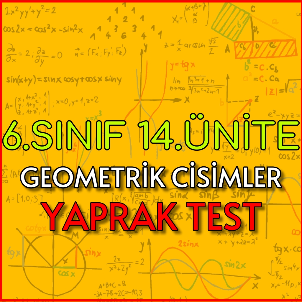 6.Sınıf 14.Ünite Geometrik Cisimler Yaprak Test