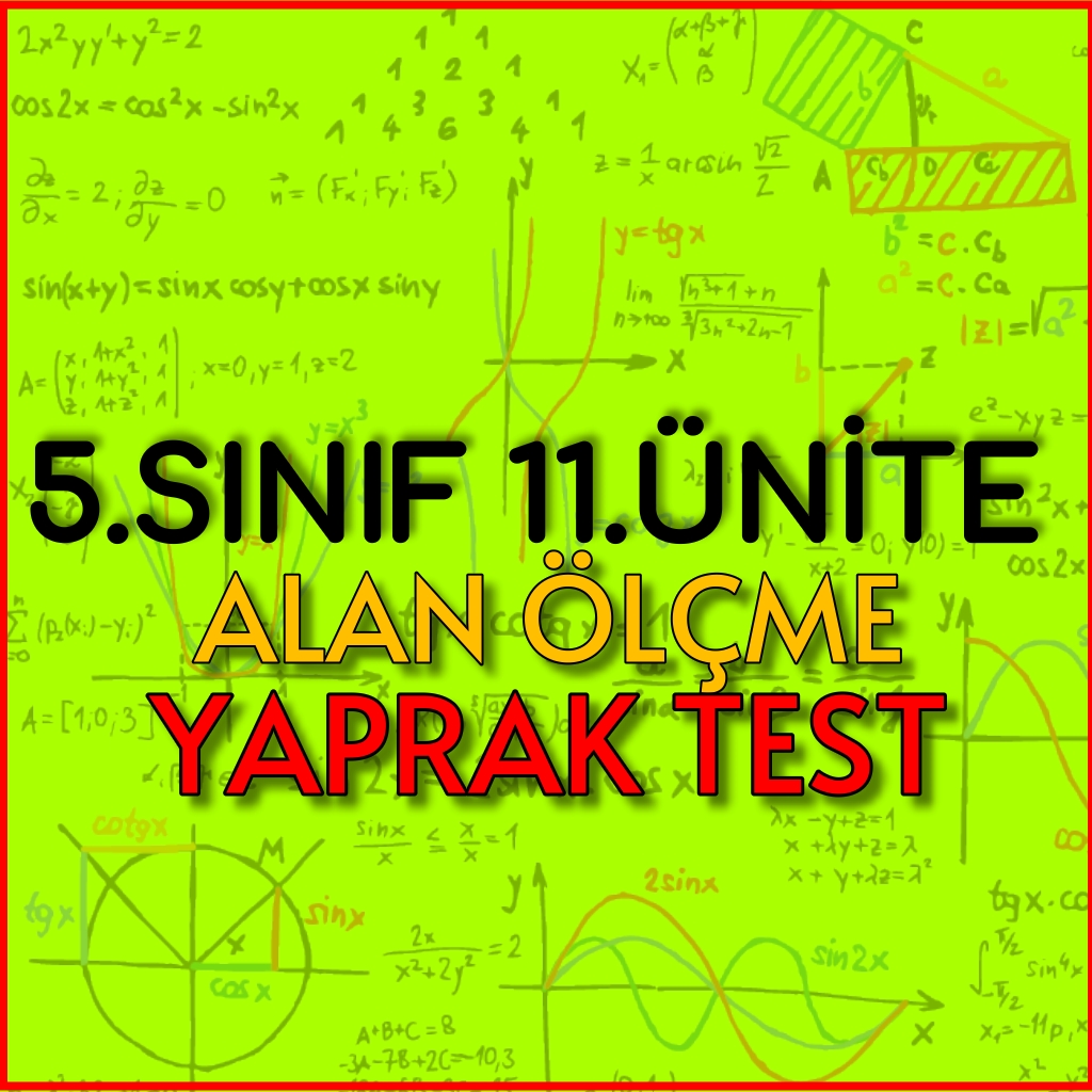 5.Sınıf 11.Ünite Alan Ölçme Yaprak Test